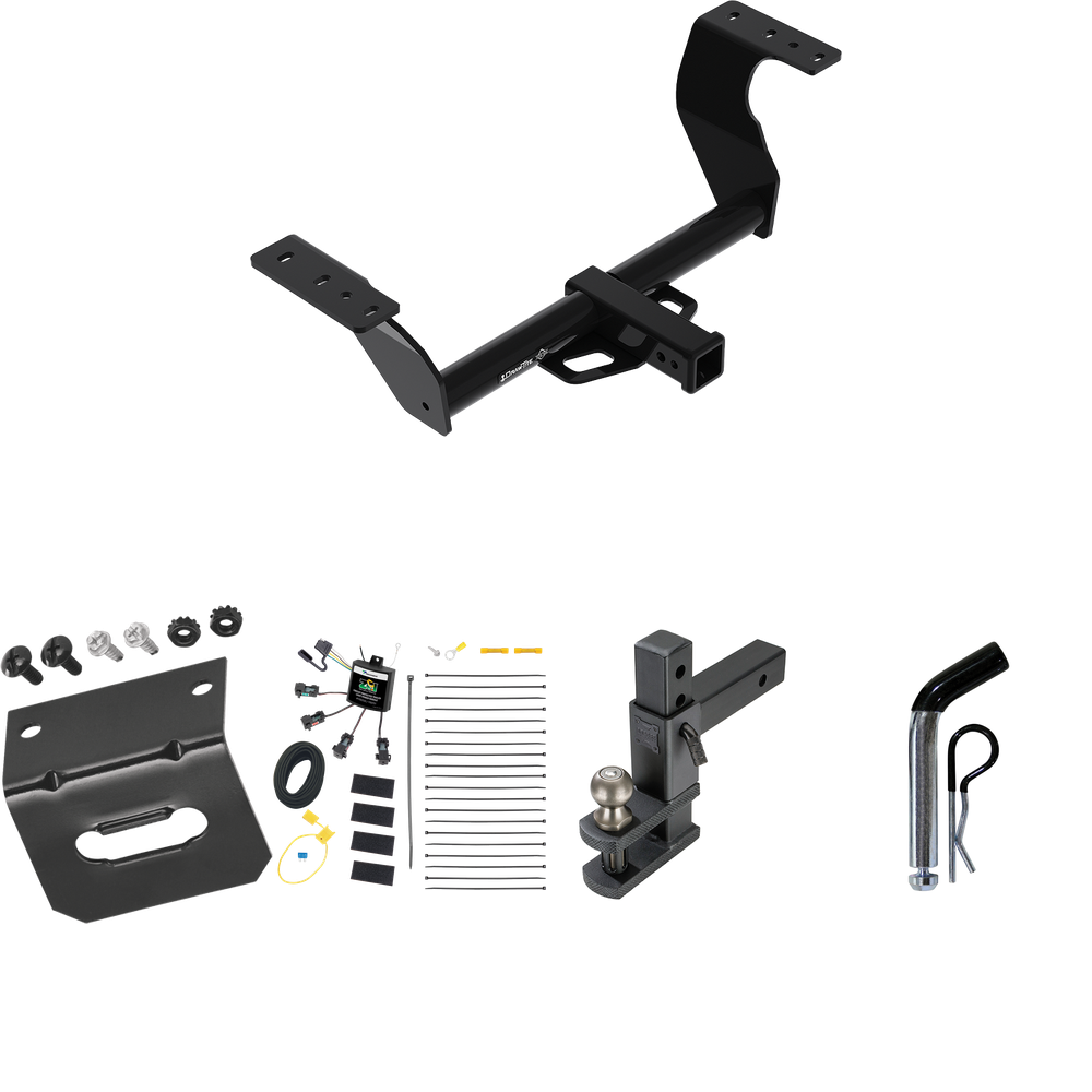 Se adapta al paquete de enganche de remolque Subaru WRX 2022-2023 con arnés de cableado de 4 contactos planos "sin empalme" + soporte de bola de enganche de horquilla ajustable con bola de 2" + pasador/clip + soporte de cableado de Draw-Tite