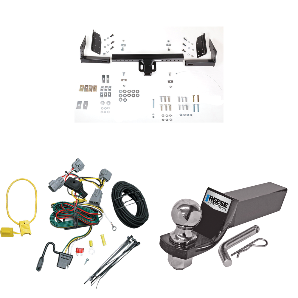 Fits 1994-1998 Jeep Grand Cherokee Trailer Hitch Tow PKG w/ 4-Flat Wiring + Starter Kit Ball Mount w/ 2" Drop & 2" Ball By Reese Towpower