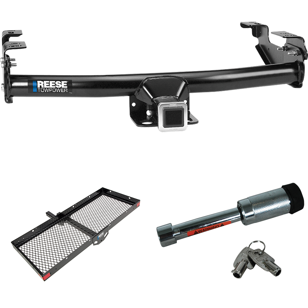 Fits 1999-2002 Chevrolet Silverado 1500 Trailer Hitch Tow PKG w/ 48" x 20" Cargo Carrier + Hitch Lock By Reese Towpower