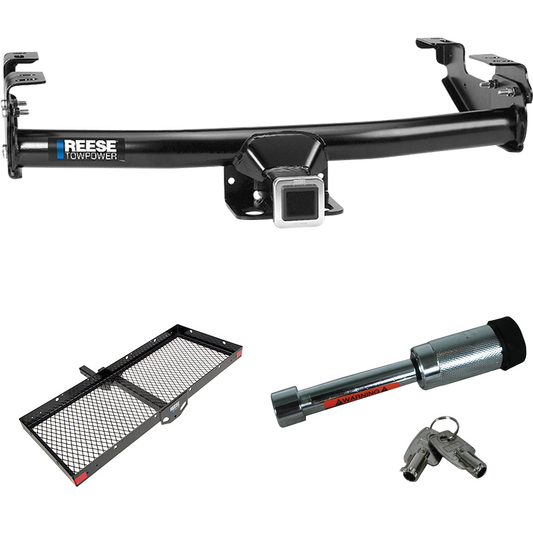 Fits 1999-2002 Chevrolet Silverado 1500 Trailer Hitch Tow PKG w/ 48" x 20" Cargo Carrier + Hitch Lock By Reese Towpower