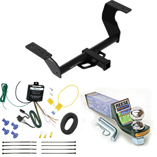 Fits 2022-2023 Subaru WRX Trailer Hitch Tow PKG w/ 4-Flat Wiring + Starter Kit Ball Mount w/ 2" Drop & 1-7/8" Ball By Reese Towpower