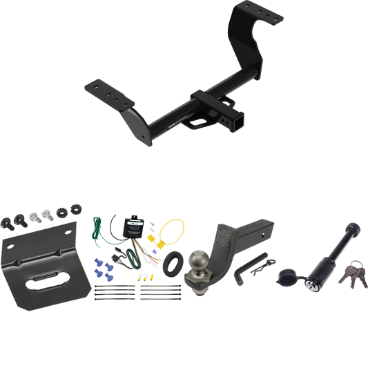 Fits 2022-2023 Subaru WRX Trailer Hitch Tow PKG w/ 4-Flat Wiring + Interlock Tactical Starter Kit w/ 3-1/4" Drop & 2" Ball + Tactical Dogbone Lock + Wiring Bracket By Reese Towpower