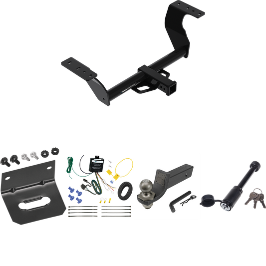 Fits 2022-2023 Subaru WRX Trailer Hitch Tow PKG w/ 4-Flat Wiring + Interlock Tactical Starter Kit w/ 2" Drop & 2" Ball + Tactical Dogbone Lock + Wiring Bracket By Reese Towpower