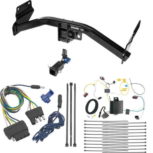 Fits 2014-2021 Jeep Grand Cherokee Trailer Hitch Tow PKG w/ 5-Flat Wiring Harness By Draw-Tite