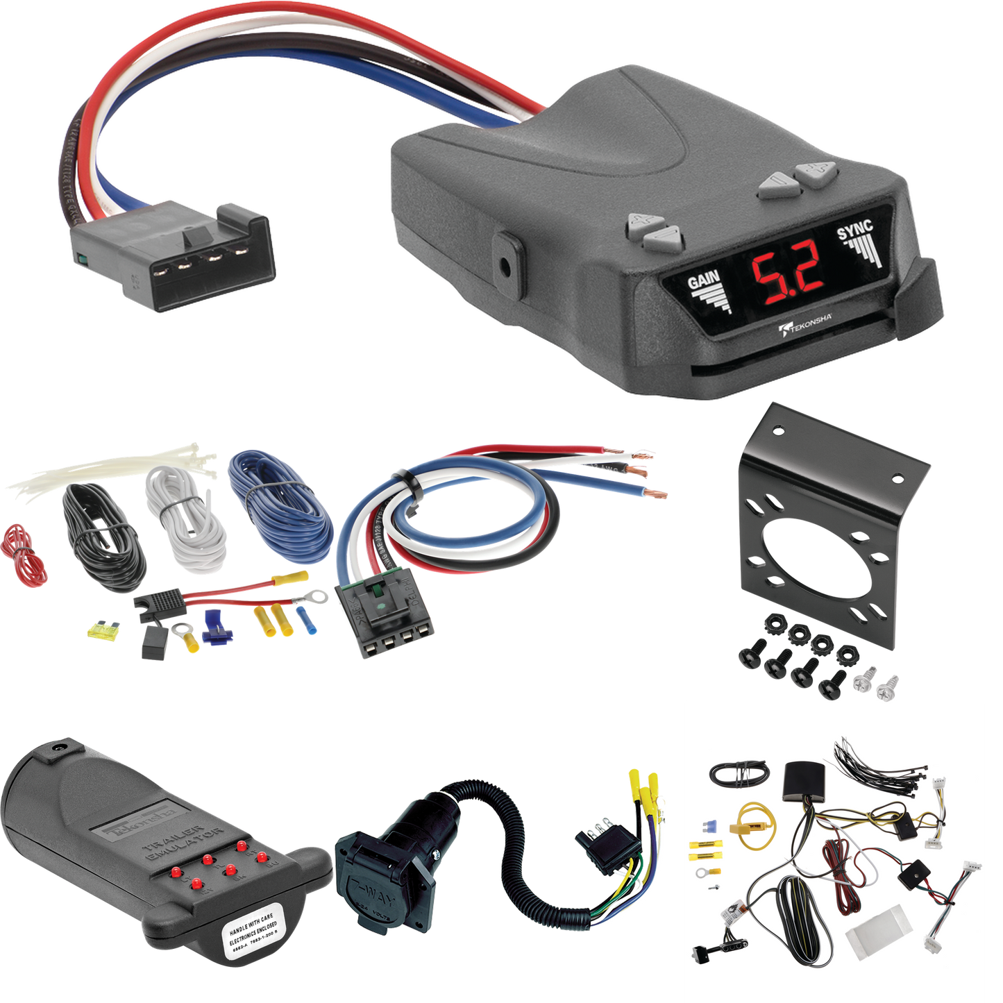 Fits 2023-2023 Subaru Solterra 7-Way RV Wiring + Tekonsha Brakeman IV Brake Control + Generic BC Wiring Adapter + 7-Way Tester and Trailer Emulator (For All Styles Models) By Tekonsha