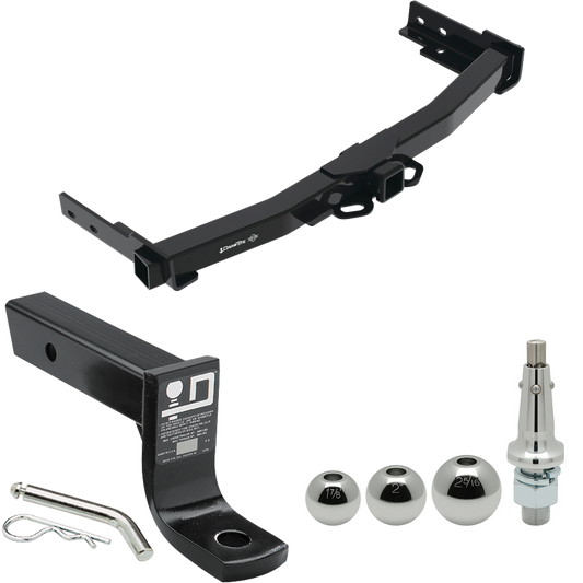 Fits 2022-2023 Jeep Grand Cherokee Trailer Hitch Tow PKG w/ Ball Mount w/ 4" Drop + Interchangeable Ball 1-7/8" & 2" & 2-5/16" By Draw-Tite