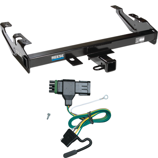 Fits 1988-2000 GMC K2500 Trailer Hitch Tow PKG w/ 4-Flat Wiring Harness By Reese Towpower