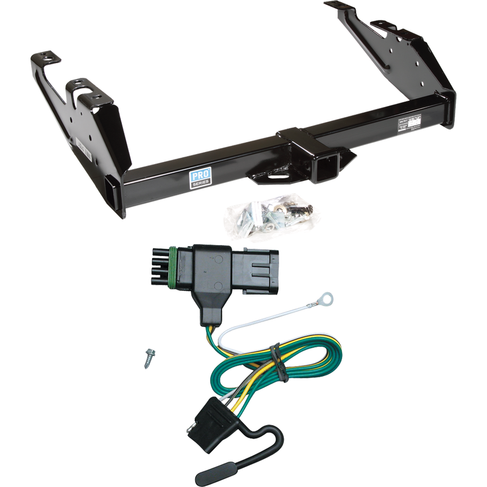 Fits 1992-2000 Chevrolet C2500 Trailer Hitch Tow PKG w/ 4-Flat Wiring Harness (For Crew Cab Models) By Reese Towpower