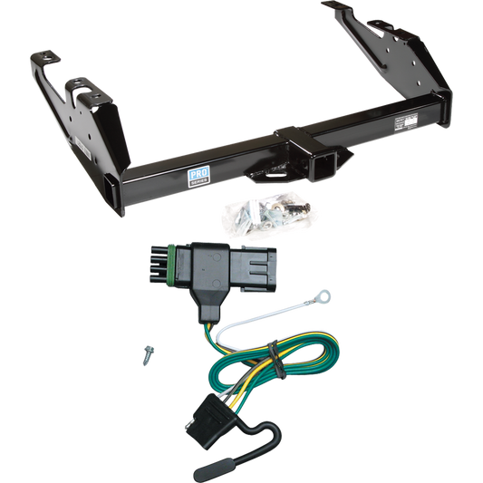 Fits 1992-2000 Chevrolet C2500 Trailer Hitch Tow PKG w/ 4-Flat Wiring Harness (For Crew Cab Models) By Reese Towpower