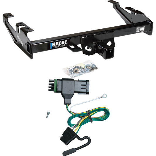 Fits 1988-2000 GMC C2500 Trailer Hitch Tow PKG w/ 4-Flat Wiring Harness By Reese Towpower