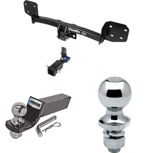 Fits 2010-2019 Subaru Outback Trailer Hitch Tow PKG w/ Starter Kit Ball Mount w/ 2" Drop & 2" Ball + 1-7/8" Ball (For Wagon, Except Sport Models) By Draw-Tite