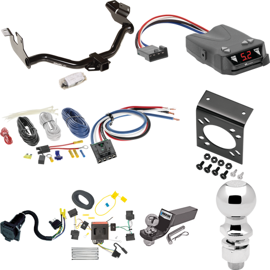 Se adapta al paquete de enganche de remolque Mercury Mariner 2005-2011 con control de freno Tekonsha Brakeman IV + adaptador de cableado BC genérico + cableado RV de 7 vías + soporte de bola y caída de 2" y 2-5/16" de Draw-Tite