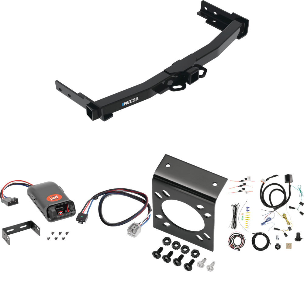 Fits 2021-2023 Jeep Grand Cherokee L Trailer Hitch Tow PKG w/ Pro Series POD Brake Control + Plug & Play BC Adapter + 7-Way RV Wiring By Reese Towpower