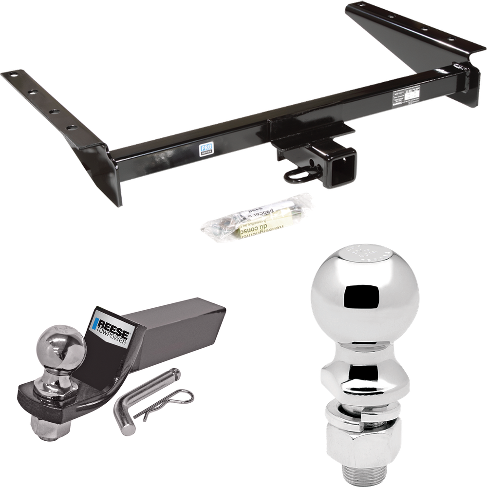 Fits 1993-1998 Jeep Grand Cherokee Trailer Hitch Tow PKG w/ Starter Kit Ball Mount w/ 2" Drop & 2" Ball + 2-5/16" Ball By Reese Towpower