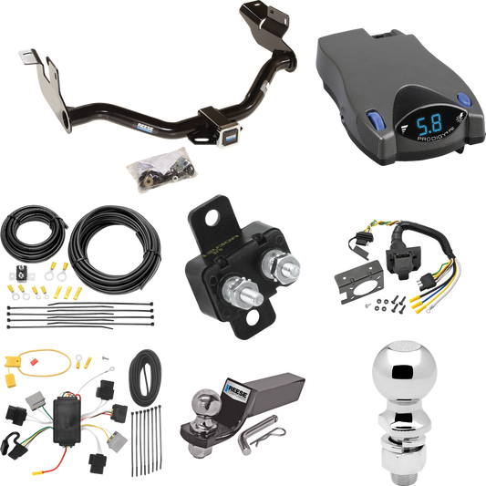 Fits 2005-2006 Mazda Tribute Trailer Hitch Tow PKG w/ Tekonsha Prodigy P2 Brake Control + 7-Way RV Wiring + 2" & 2-5/16" Ball & Drop Mount By Reese Towpower