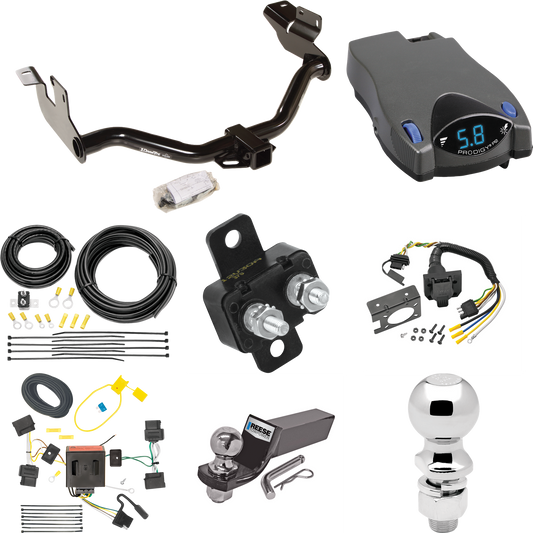 Se adapta al paquete de enganche de remolque Mercury Mariner 2005-2011 con control de freno Tekonsha Prodigy P2 + cableado RV de 7 vías + soporte de bola y caída de 2" y 2-5/16" de Draw-Tite