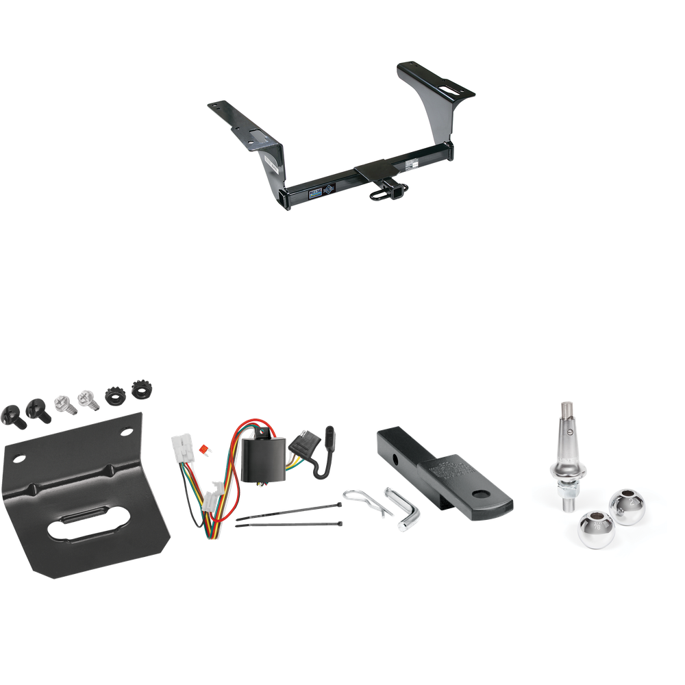 Fits 2010-2019 Subaru Outback Trailer Hitch Tow PKG w/ 4-Flat Wiring Harness + Draw-Bar + Interchangeable 1-7/8" & 2" Balls + Wiring Bracket (For Wagon, Except Sport Models) By Reese Towpower