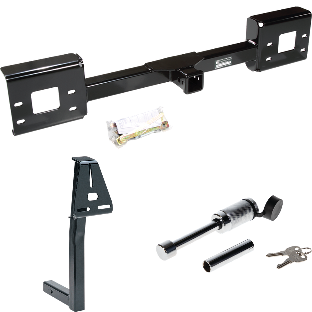 Fits 1999-2007 Ford F-350 Super Duty Front Mount Trailer Hitch Tow PKG w/ Spare Tire Carrier + Hitch Lock By Draw-Tite