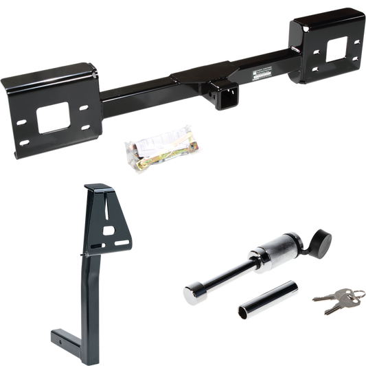 Fits 1999-2007 Ford F-350 Super Duty Front Mount Trailer Hitch Tow PKG w/ Spare Tire Carrier + Hitch Lock By Draw-Tite