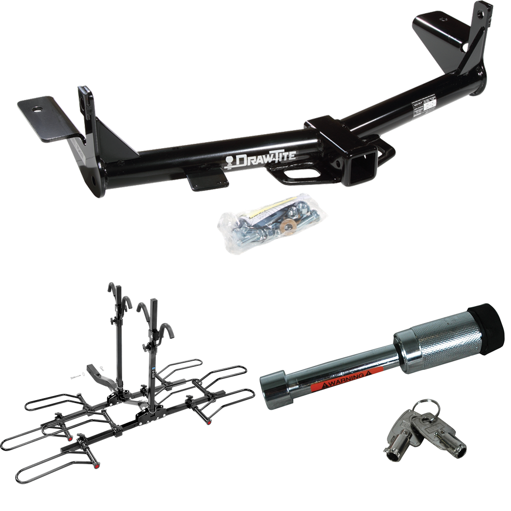 Se adapta al paquete de enganche de remolque Mercury Mountaineer 2006-2010 con portaequipajes estilo plataforma para 4 bicicletas + bloqueo de enganche (para modelos con receptores de 1-1/4") de Draw-Tite