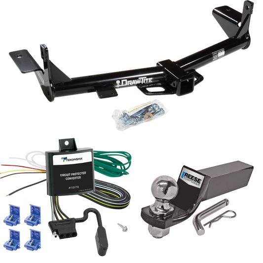 Fits 2008-2010 Mercury Mountaineer Trailer Hitch Tow PKG w/ 4-Flat Wiring + Starter Kit Ball Mount w/ 2" Drop & 2" Ball (For w/1-1/4" Receivers Models) By Draw-Tite