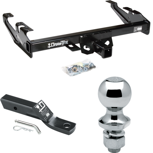 Fits 1992-2000 Chevrolet K2500 Trailer Hitch Tow PKG w/ Ball Mount w/ 2" Drop + 1-7/8" Ball (For Crew Cab Models) By Draw-Tite