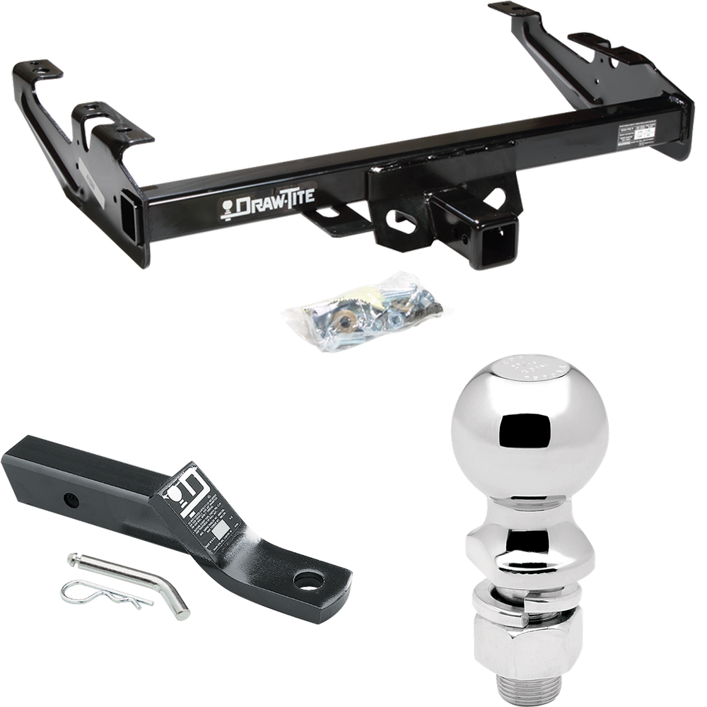 Fits 1988-1999 GMC C1500 Trailer Hitch Tow PKG w/ Ball Mount w/ 2" Drop + 2-5/16" Ball By Draw-Tite