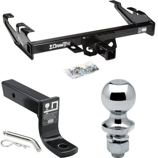 Fits 1988-1999 Chevrolet C1500 Trailer Hitch Tow PKG w/ Ball Mount w/ 4" Drop + 1-7/8" Ball By Draw-Tite