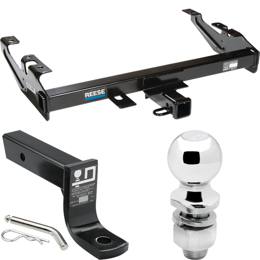 Fits 1988-2000 Chevrolet K3500 Trailer Hitch Tow PKG w/ Ball Mount w/ 4" Drop + 2" Ball (For Regular & Extended Cabs Models) By Reese Towpower