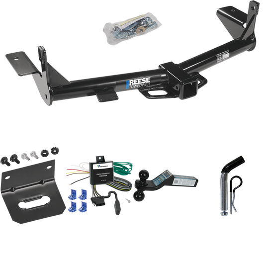 Fits 2006-2010 Ford Explorer Trailer Hitch Tow PKG w/ 4-Flat Wiring Harness + Dual Ball Ball Mount 2" & 2-5/16" Trailer Balls + Pin/Clip +  Wiring Bracket (For w/1-1/4" Receivers Models) By Reese Towpower