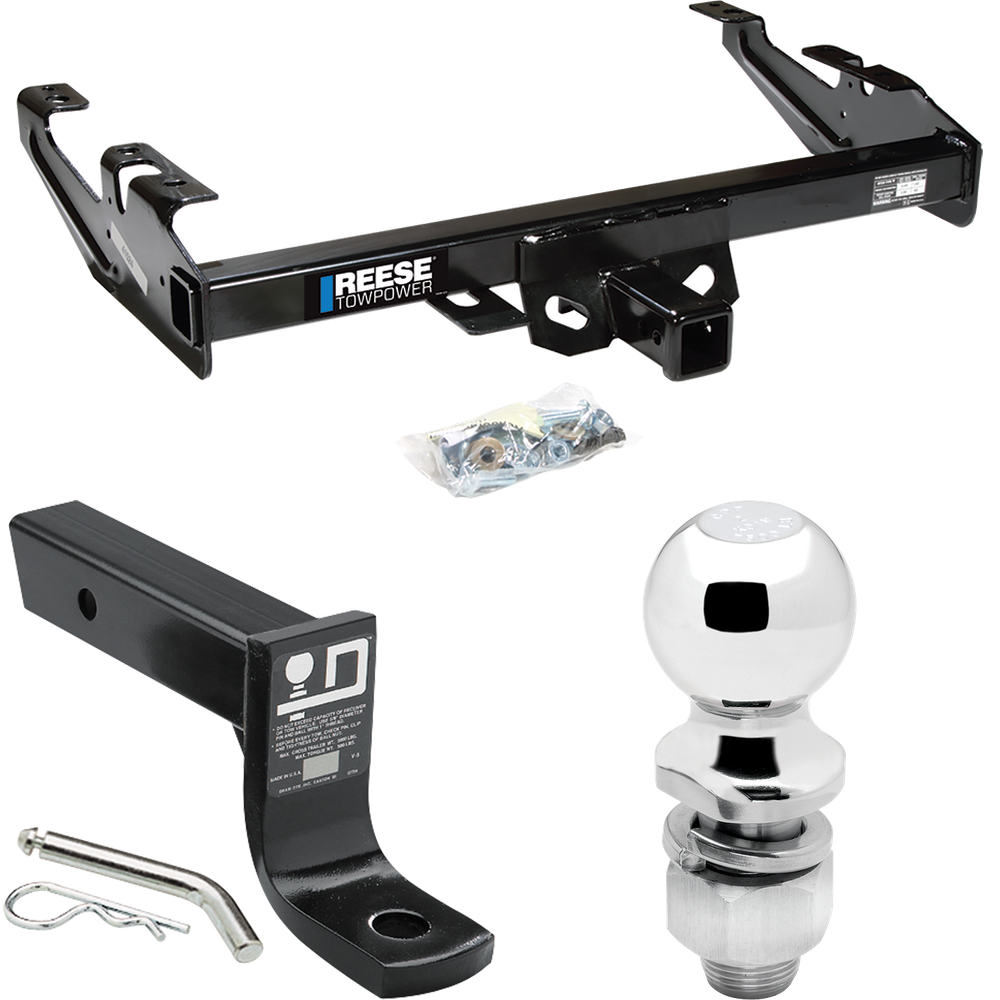 Fits 1988-1999 Chevrolet C1500 Trailer Hitch Tow PKG w/ Ball Mount w/ 4" Drop + 2" Ball By Reese Towpower