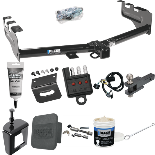 Fits 2007-2013 Chevrolet Silverado 1500 Trailer Hitch Tow PKG w/ 4-Flat Wiring + Clevis Hitch Ball Mount w/ 2" Ball + Wiring Bracket + Hitch Cover + Dual Hitch & Coupler Locks + Wiring Tester + Ball Lube + Electric Grease + Ball Wrench + Anti Rattle