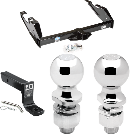 Fits 1988-2000 GMC C2500 Trailer Hitch Tow PKG w/ Ball Mount w/ 4" Drop + 2" Ball + 2-5/16" Ball By Reese Towpower