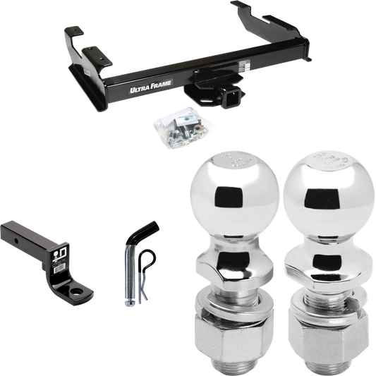 Fits 1988-1999 Chevrolet C1500 Trailer Hitch Tow PKG w/ Ball Mount w/ 4" Drop + Pin/Clip + 2" Ball + 2-5/16" Ball By Draw-Tite