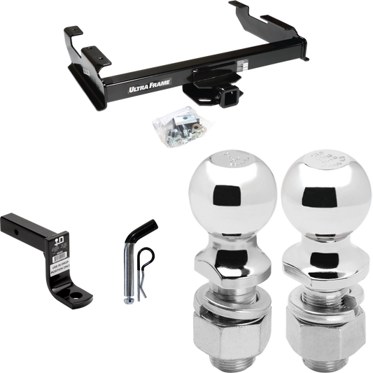 Fits 1988-2000 GMC K3500 Trailer Hitch Tow PKG w/ Ball Mount w/ 6" Drop + Pin/Clip + 2" Ball + 2-5/16" Ball By Draw-Tite