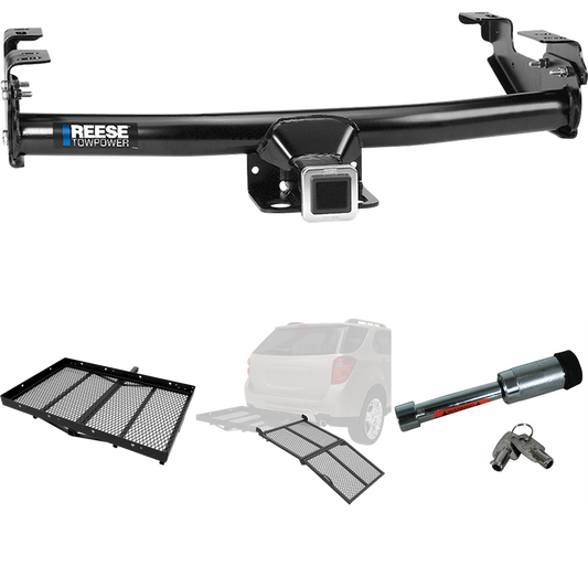 Fits 2005-2007 Chevrolet Silverado 1500 HD Trailer Hitch Tow PKG w/ Cargo Carrier + Bi-Fold Ramp + Hitch Lock (For (Classic) Models) By Reese Towpower