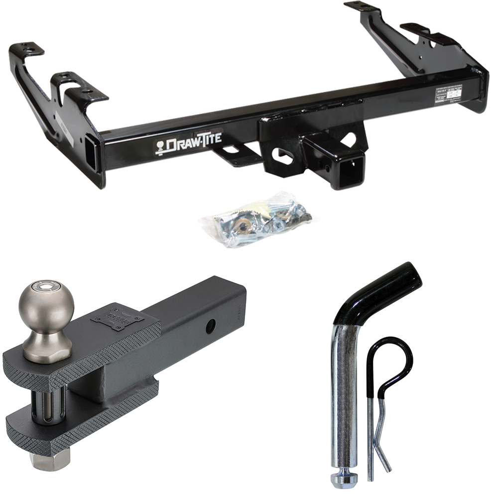 Fits 1988-2000 GMC K3500 Trailer Hitch Tow PKG w/ Clevis Hitch Ball Mount w/ 2" Ball + Pin/Clip By Draw-Tite