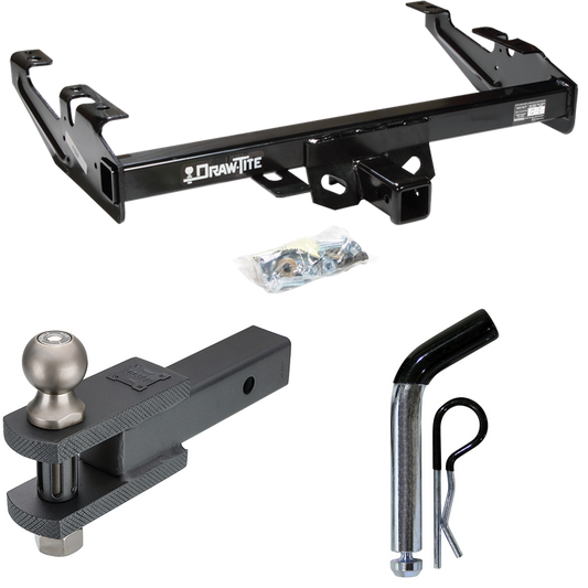 Fits 1988-2000 GMC K3500 Trailer Hitch Tow PKG w/ Clevis Hitch Ball Mount w/ 2" Ball + Pin/Clip By Draw-Tite