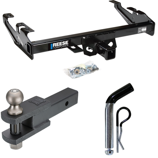 Fits 1988-1999 GMC K1500 Trailer Hitch Tow PKG w/ Clevis Hitch Ball Mount w/ 2" Ball + Pin/Clip By Reese Towpower