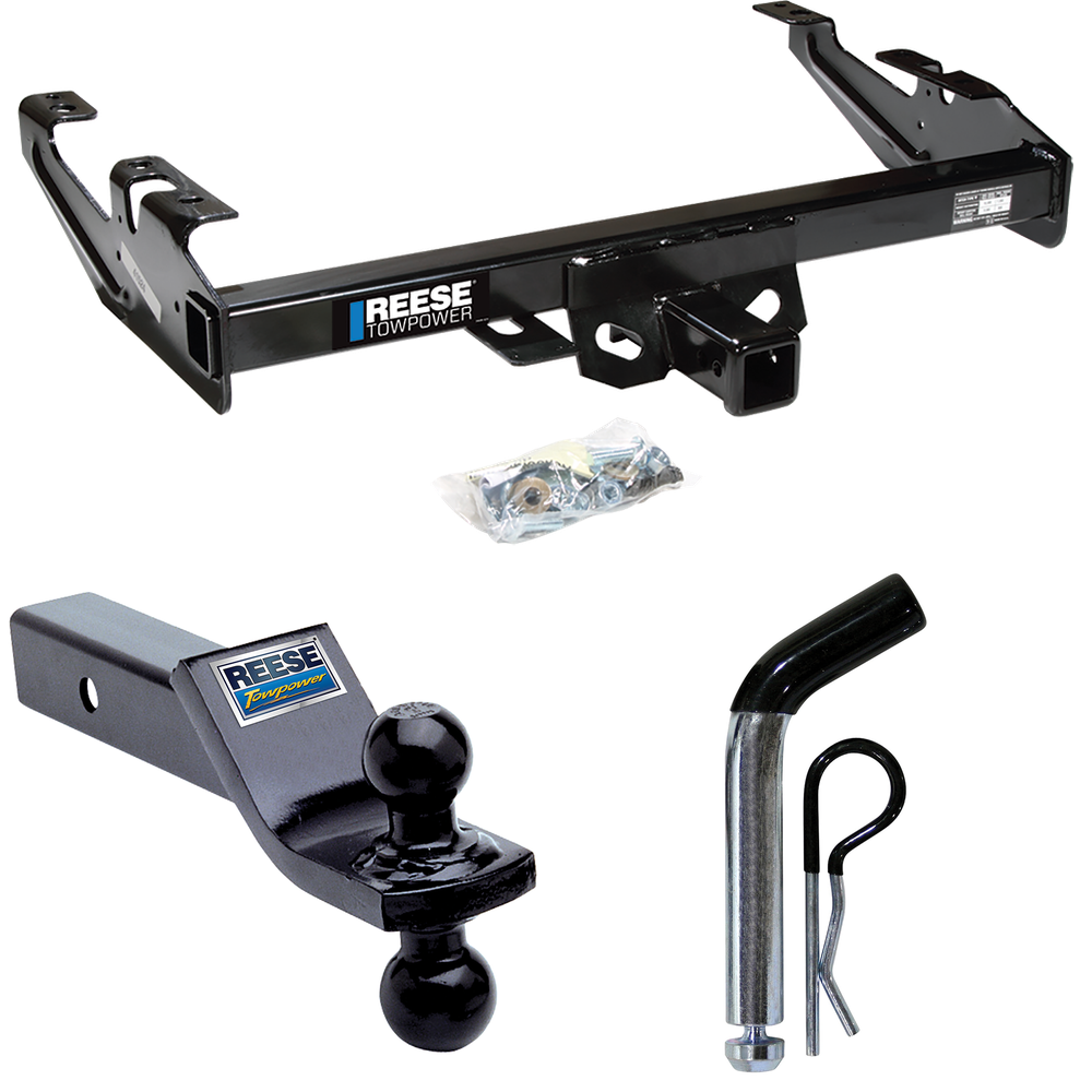 Fits 1992-2000 Chevrolet C2500 Trailer Hitch Tow PKG w/ Dual Ball Ball Mount 1-7/8" & 2" Trailer Balls + Pin/Clip (For Crew Cab Models) By Reese Towpower