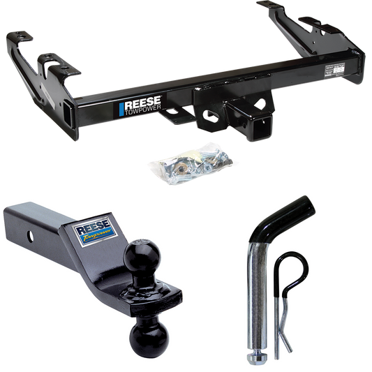 Fits 1992-2000 Chevrolet C2500 Trailer Hitch Tow PKG w/ Dual Ball Ball Mount 1-7/8" & 2" Trailer Balls + Pin/Clip (For Crew Cab Models) By Reese Towpower