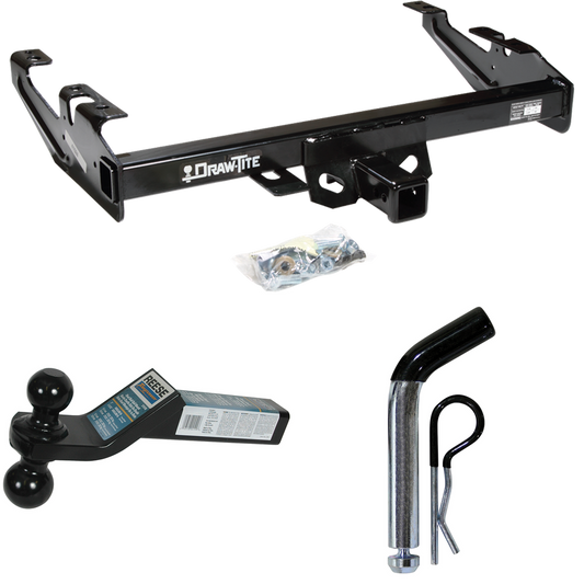 Fits 1988-1999 Chevrolet C2500 Trailer Hitch Tow PKG w/ Dual Ball Ball Mount 2" & 2-5/16" Trailer Balls + Pin/Clip (For Regular & Extended Cabs Models) By Draw-Tite