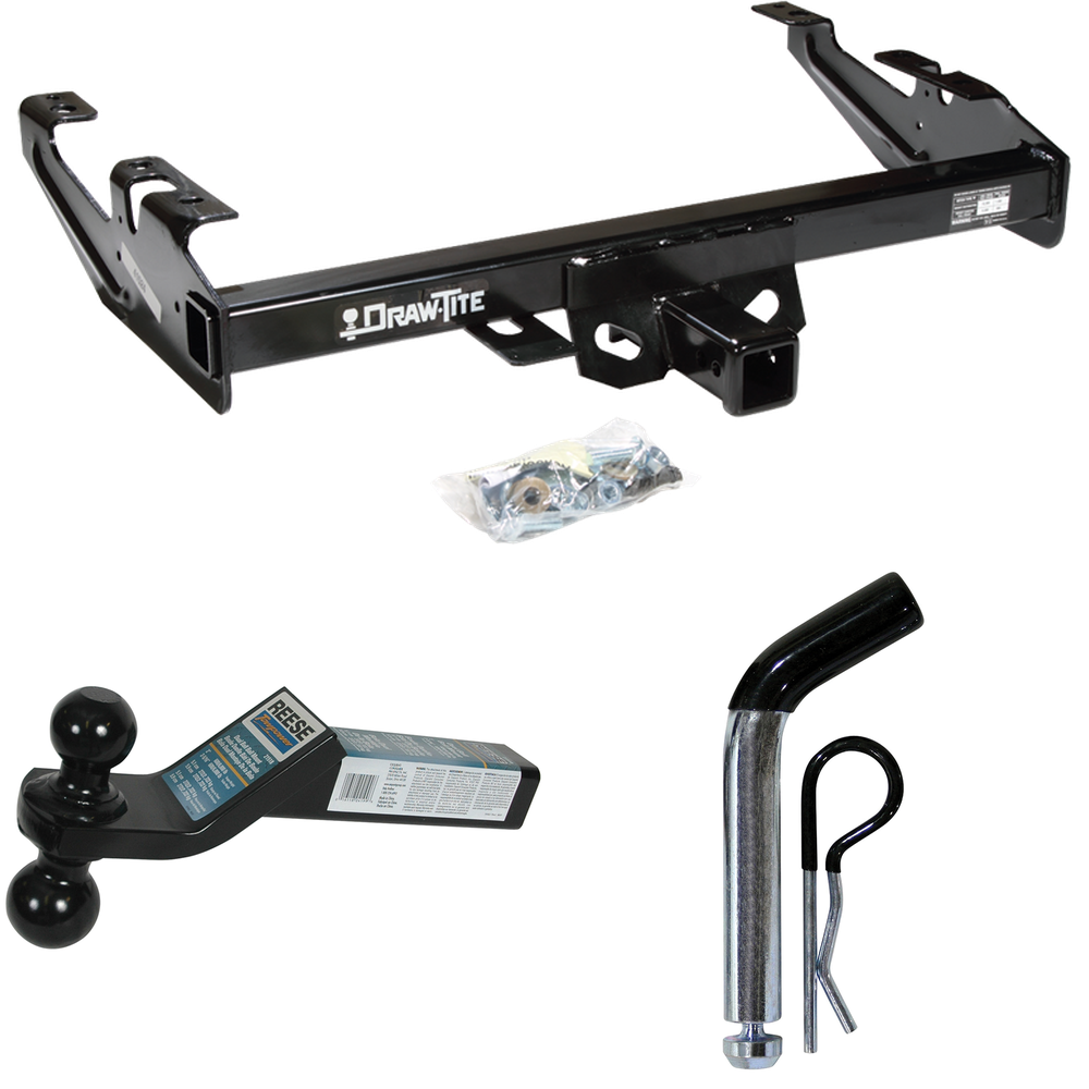 Fits 1988-2000 GMC C2500 Trailer Hitch Tow PKG w/ Dual Ball Ball Mount 2" & 2-5/16" Trailer Balls + Pin/Clip By Draw-Tite