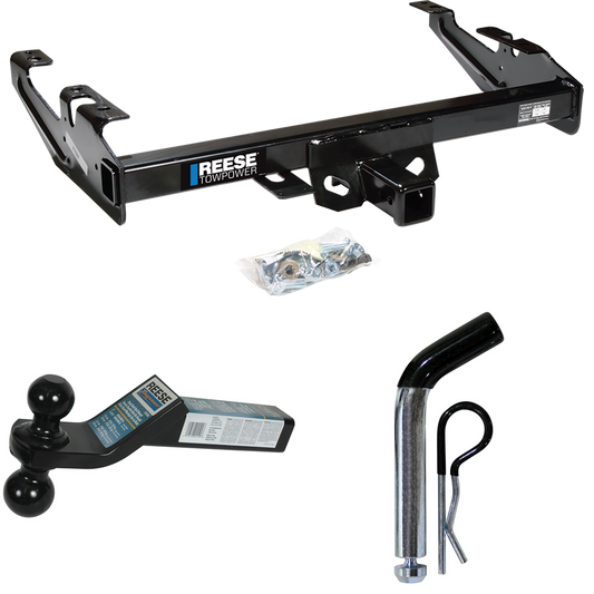 Fits 1992-2000 Chevrolet C2500 Trailer Hitch Tow PKG w/ Dual Ball Ball Mount 2" & 2-5/16" Trailer Balls + Pin/Clip (For Crew Cab Models) By Reese Towpower