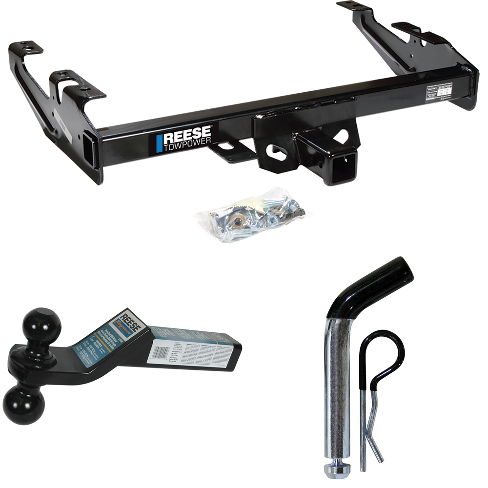 Fits 1988-1999 Chevrolet C2500 Trailer Hitch Tow PKG w/ Dual Ball Ball Mount 2" & 2-5/16" Trailer Balls + Pin/Clip (For Regular & Extended Cabs Models) By Reese Towpower