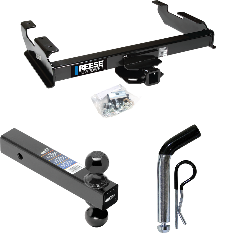 Fits 1988-1999 Chevrolet K1500 Trailer Hitch Tow PKG w/ Dual Ball Ball Mount 2" & 2-5/16" Trailer Balls + Pin/Clip By Reese Towpower