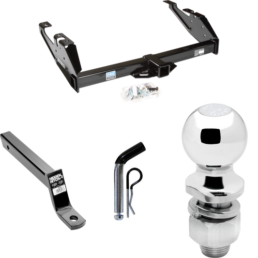 Fits 1988-2000 GMC C3500 Trailer Hitch Tow PKG w/ Extended 16" Long Ball Mount w/ 4" Drop + Pin/Clip + 2" Ball By Reese Towpower