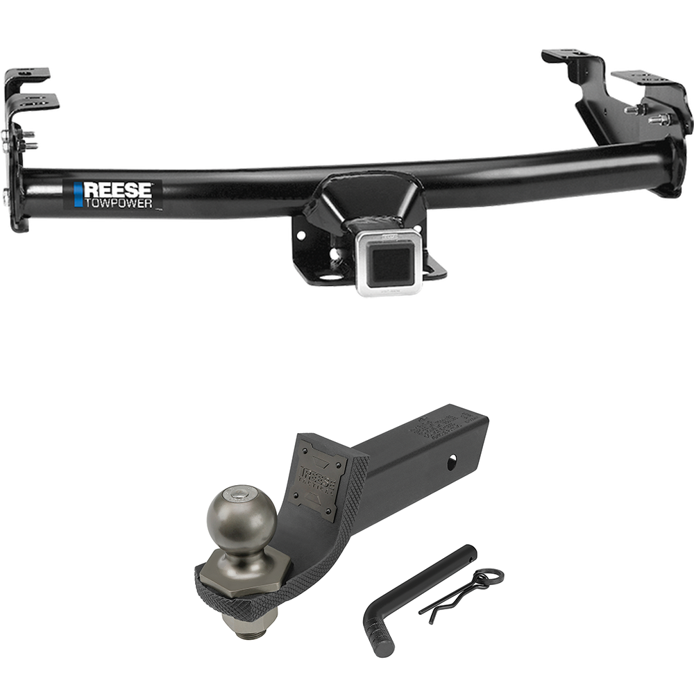 Fits 1986-1989 Dodge D100 Trailer Hitch Tow PKG + Interlock Tactical Starter Kit w/ 2" Drop & 2" Ball By Reese Towpower