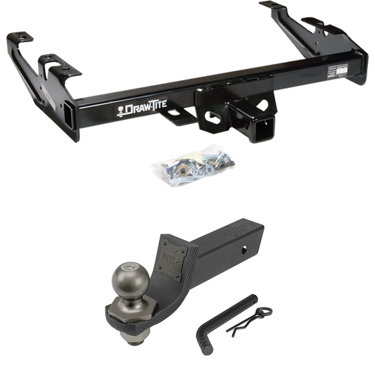 Fits 1988-1999 GMC K1500 Trailer Hitch Tow PKG + Interlock Tactical Starter Kit w/ 2" Drop & 2" Ball By Draw-Tite