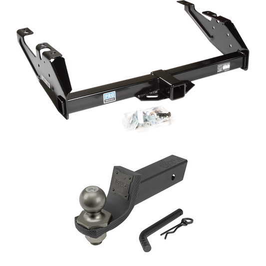 Fits 1992-2000 Chevrolet C2500 Trailer Hitch Tow PKG + Interlock Tactical Starter Kit w/ 2" Drop & 2" Ball (For Crew Cab Models) By Reese Towpower